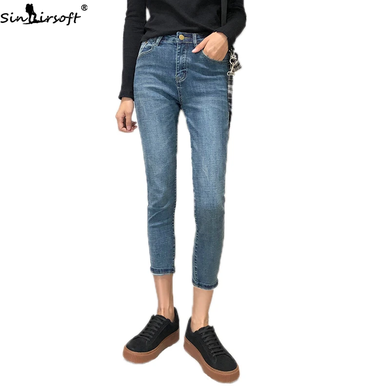 

2019 New Spring And Autumn Tight Skinny High Waist Jeans Women Fashion Trend Comfortable Casual Wild Feet Denim Trousers
