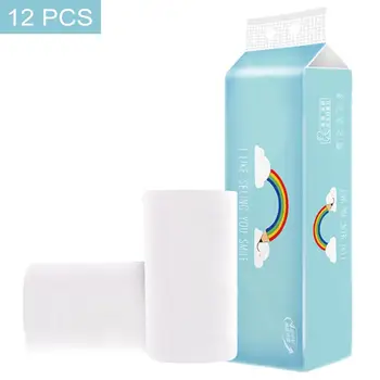 

12 Rolls Of Pulp Without Core Roll Paper 4 Layers Of Thickened Toilet Paper Household Toilet Paper Towel Cleaning Supplies