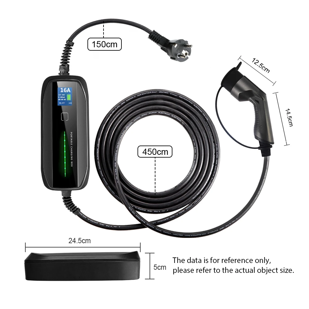 US $209.19 Morec Type 2 Portable EV Charging Box Cable Switchable 1016A Schuko Plug Electric Vehicle Car Charger EVSE 2236KW