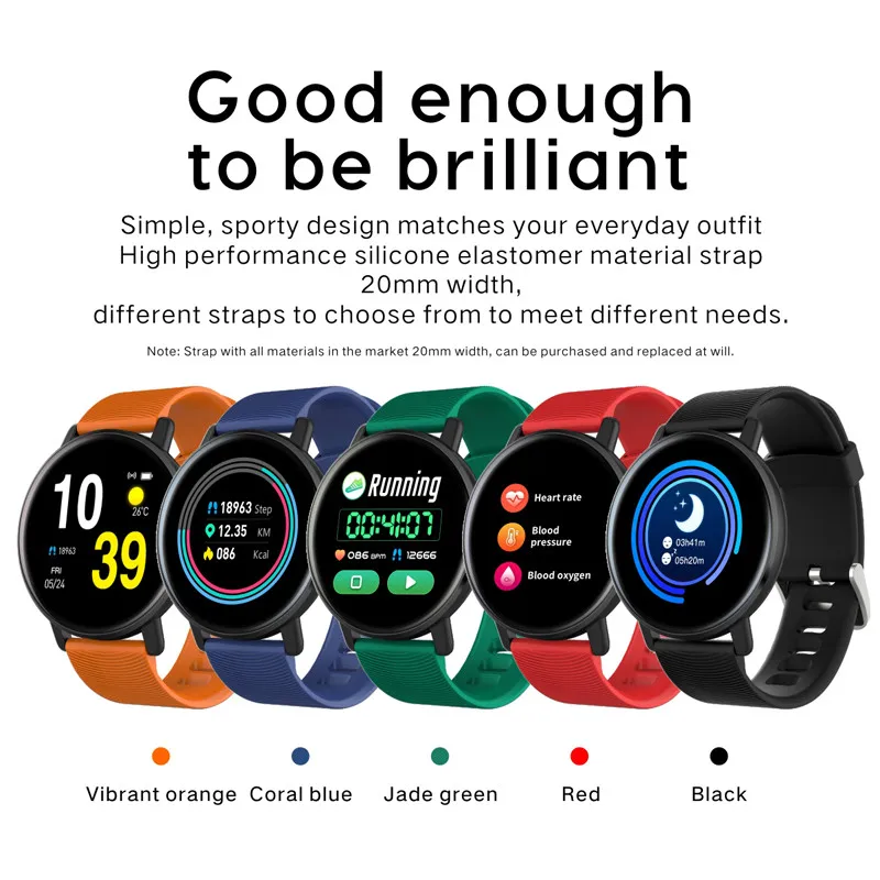 

Smart Watch H5 Waterproof Heart Rate Monitor Fitness Tracker Watch Music Control Pedometer Smartwatch for iOS Android