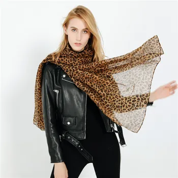 

New spring and summer European and American wind personality leopard print pattern travel shade sun protection neck scarf