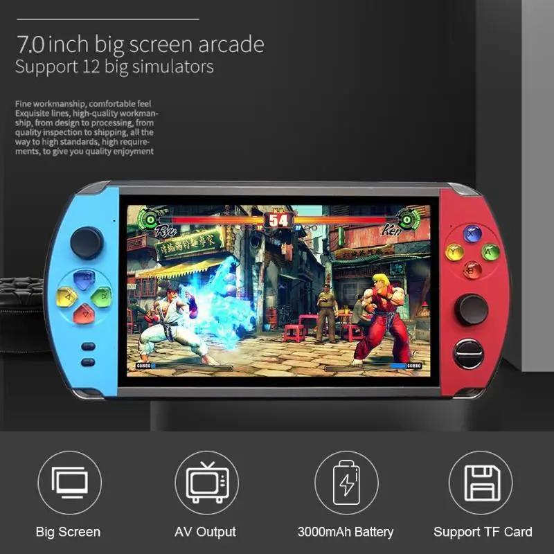 X19 Retro Handheld Video Game Player 7.0 inch Screen Built in 1600/2500 Games for FC CPS NEOGEO Mini Pocket Game Console
