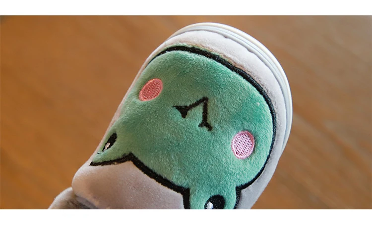 От 1 до 6 лет; Детские хлопковые тапочки; Зимняя Теплая Бархатная обувь для мальчиков; обувь на плоской подошве с рисунком животных для девочек; домашняя обувь; тапочки для малышей