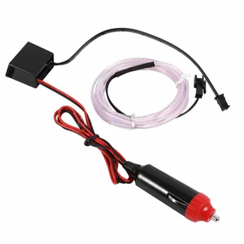 

Car White Lighting EL Wire 12V Interior Decors Fluorescent Neon Strips Cold Light Tape Decorative Lamp Accessories