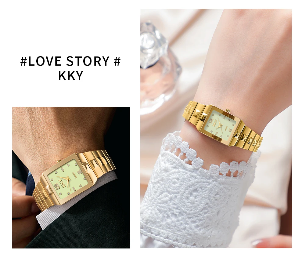 New Hotest Sale Creative Couple Watch 2022 Men's Women Watches KKY Brand Luxury Quartz Female Clock Waterproof lovers WristWatch