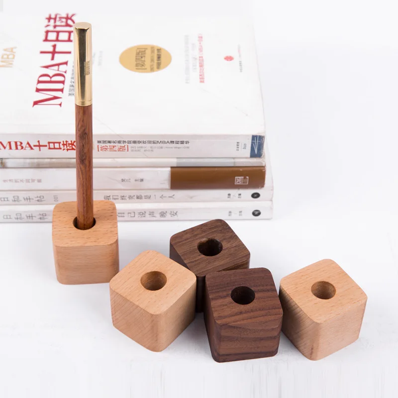 Creative Wooden Pen Holder Office Desktop Storage Ornaments Minimalist Furnishings Office Supplies Multifunction Storage Box