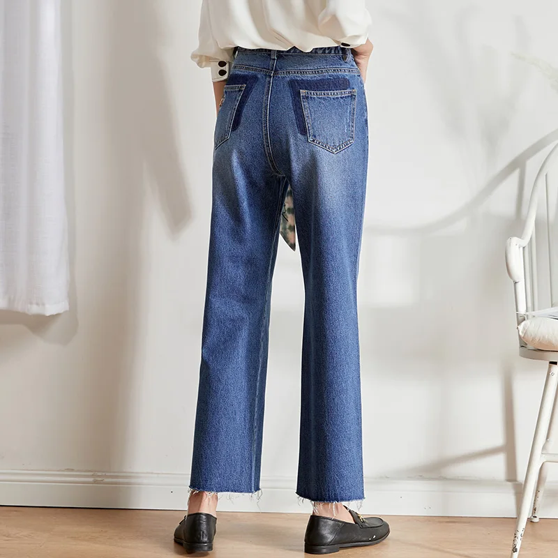 Женские повседневные джинсы LEIJIJEANS, прямые джинсы с высокой талией, новая модель 9212 большого размера 5XL–6XL на осень