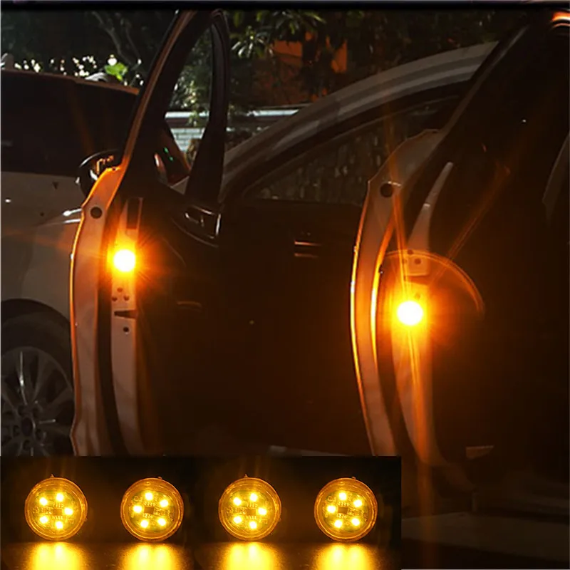 NEW-5-LEDs-Car-Door-Opening-Warning-Lights-Wireless-Magnetic-design-Strobe-Flashing-Anti-Rear-end