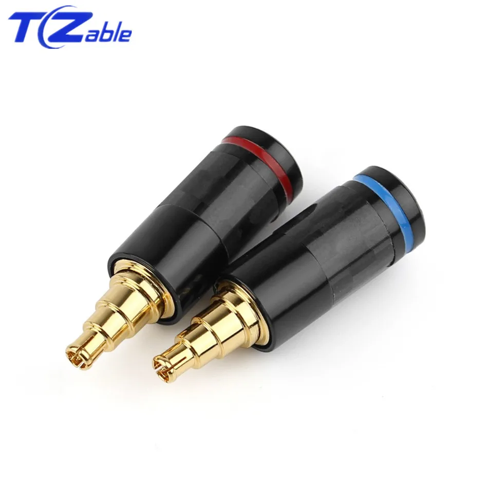 1 Pair Headphone Plug Beryllium Copper Earphone Pin Jack Plugs For IE40 Pro Carbon fiber Paint Black Silver Gold Plated Adapter