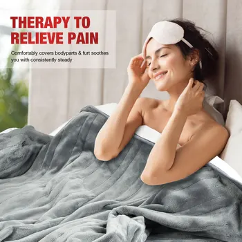 

Electric Therapy Heating Pad Extra Large 50*60'' Washable Heating Blanket for Shoulder Neck Back Spine Pain Relief Body Warmer