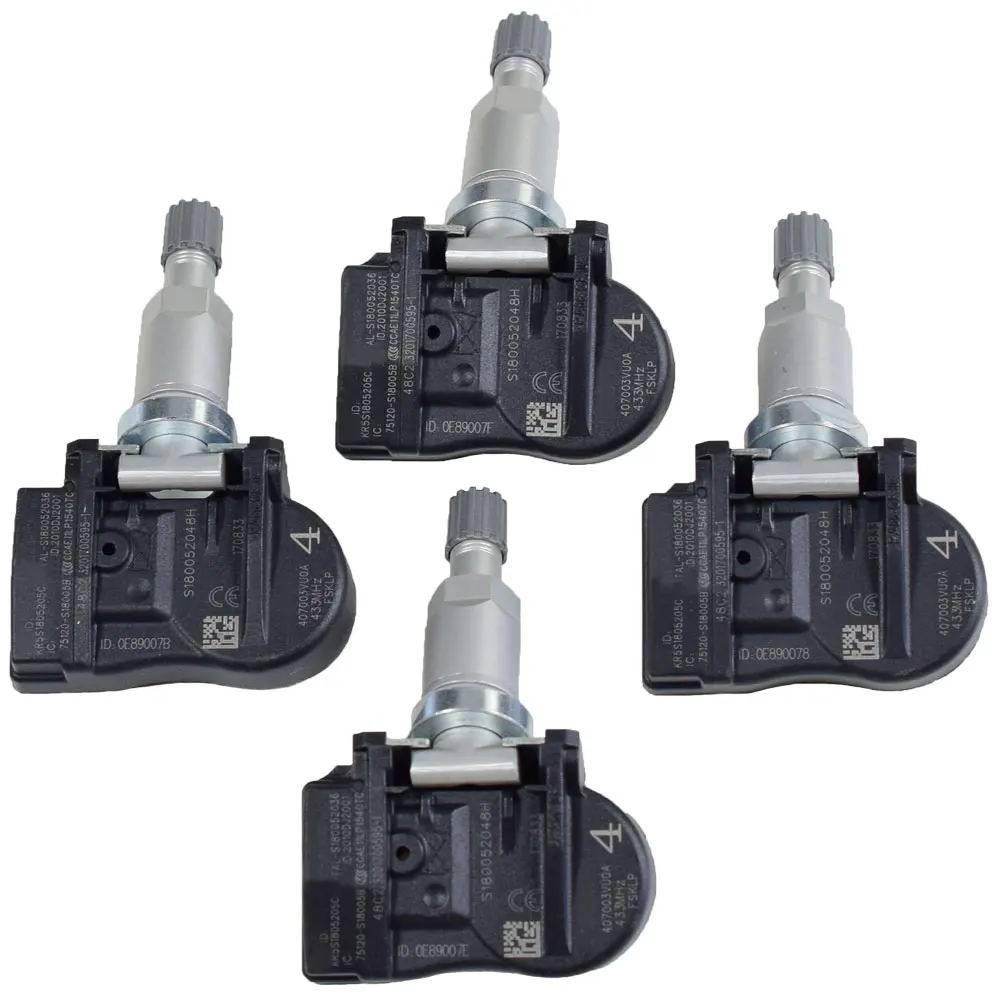 4 шт. 40700-3VU0A 407003VU0A 433 МГц TPMS датчик контроля давления в шинах для Nissan Lannia Qashqai Sylphy Tiida X-Trail Pulsar