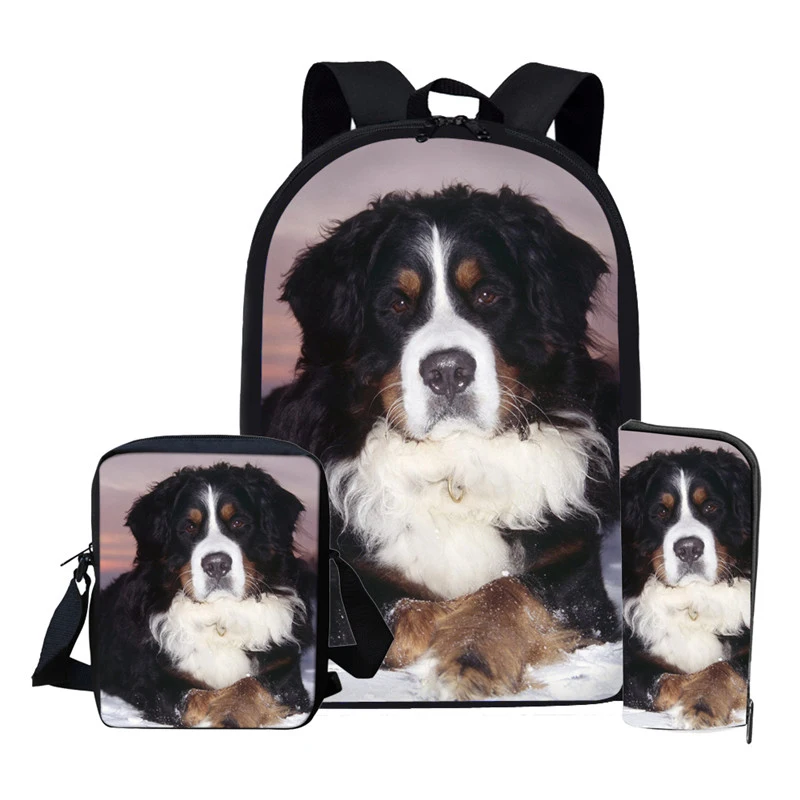 Children School Bags Set Bernese Mountain Dog Backpack Boy Girll School Bags Gift For Kids Backpacks mochila escolar