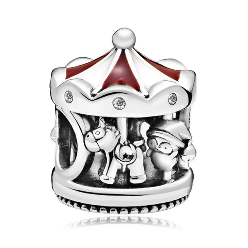 Z026 Подходит для браслетов и ожерелий Pandora, для женщин, сделай сам, для влюбленных, ювелирное изделие, серебро, 925, Рождественская звезда, Микки, ангел, лошадь, подвески, бусины, подвеска - Цвет: Z026