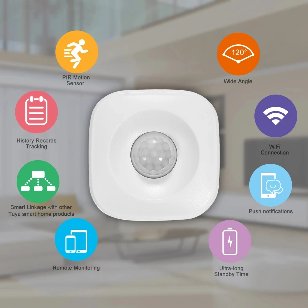 PIR Motion Sensor Tuya ZigBee/WiFi PIR Motion Sensor Wireless Infrared Detector Security Burglar Alarm Sensor Smart life APP Control Compatible