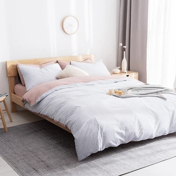 

washed cotton bedding set Japanese style bed linen Duvet cover 220x240 bed sheets pillowcase bed sets queen king single size