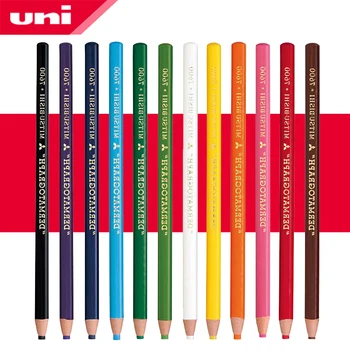 12 pz/lotto Uni Grasso/Matita di Cera Pastelli 12 Colori A Mano di 7600 di Strappare la Carta Industriale Per La Scrittura di Segni