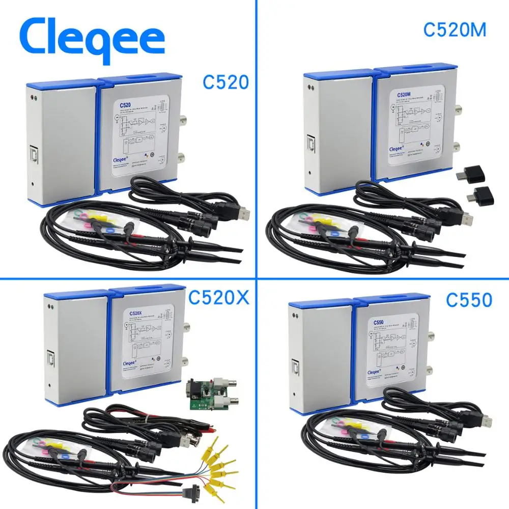 US $50.32 Cleqee Android Pc Virtual Digital Usb Oscilloscope Handheld Can Connect 2 Channel Bandwidth 20mhz50mhz Sampling Data 50m1g