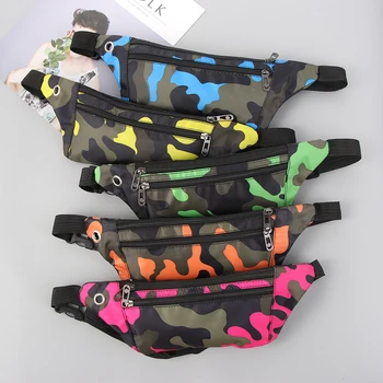 

New Camouflage Dark Grain Bum Bag Canvas Unisex Fanny Pack Waist Hip Belt Bag Purse Pouch Pocket Travel Running Sport Bum