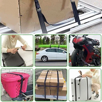 

2Pcs Heavy Duty Luggage Strap Belts Tie Down Rope W/Cam Buckle For Car Rack Roof Surfboards Or Any Other Items