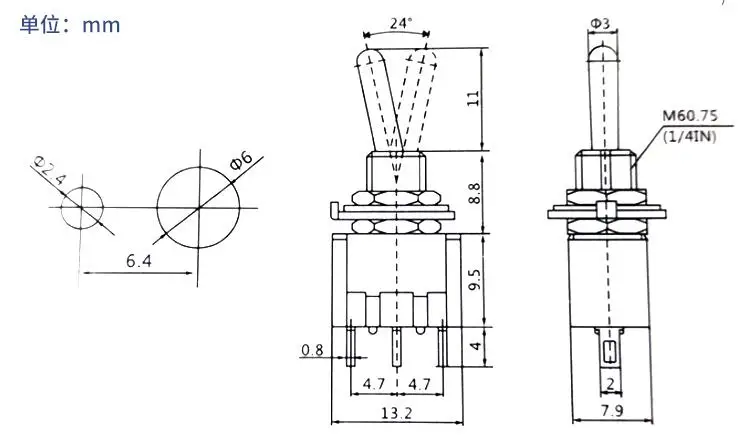 Interrupteur 2 Positions à bascule MTS-102 1 Mini interrupteur bascule SPDT 3 broches 10 pi ces lot MTS 102 6A 125VAC 3A 250VAC