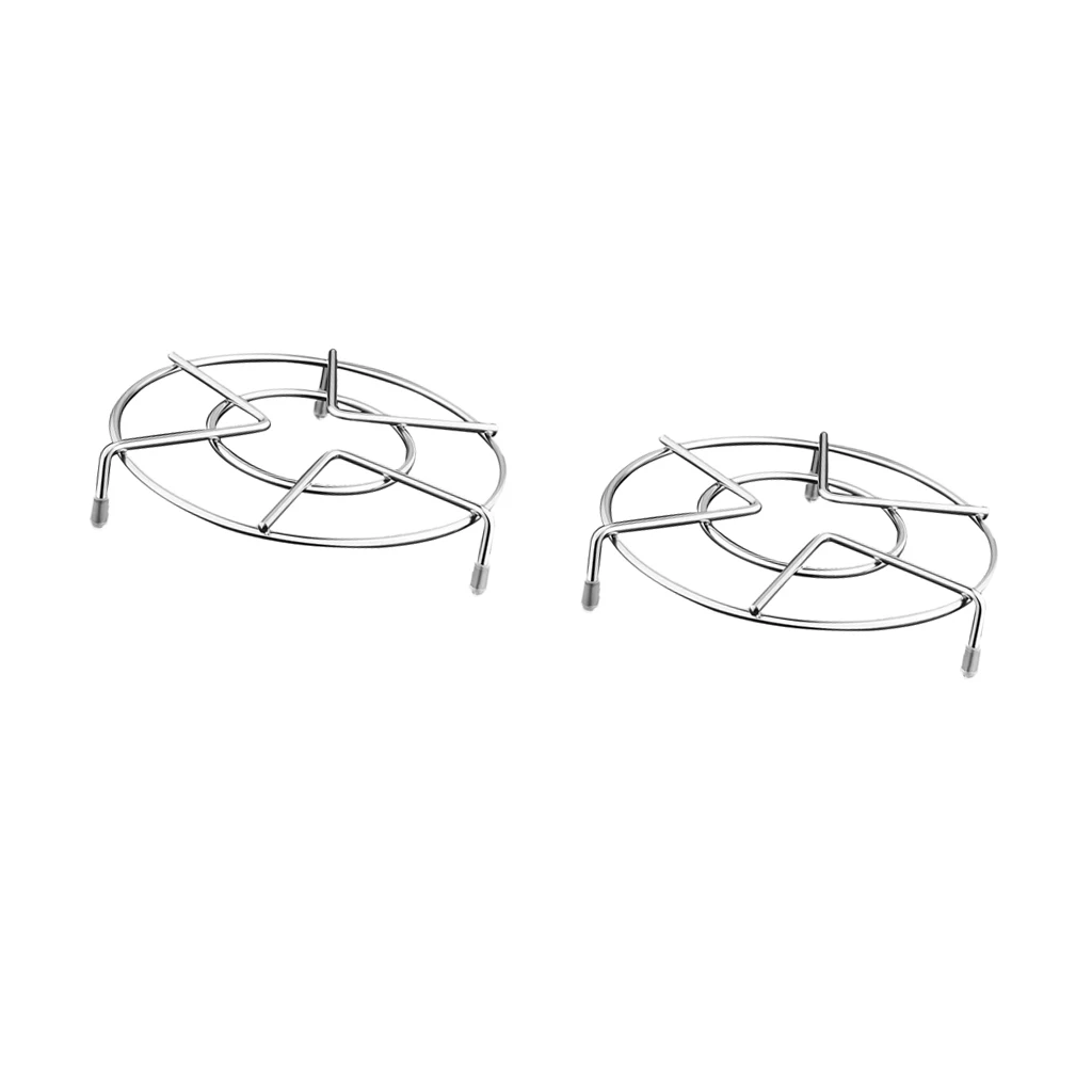 2pcs Durable Round Stainless Steam Rack Trivet Food Cooking Holder Pot Stand