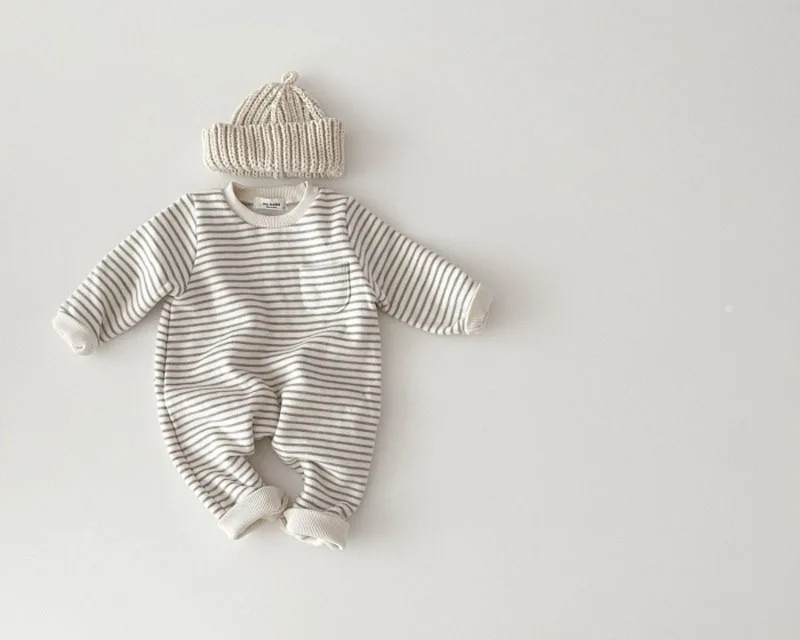 vintage Baby Bodysuits 2021 Spring New Baby Striped Romper Boys Girls Simple Striped Casual Jumpsuit Winter Infant Fleece Warm Clothes vintage Baby Bodysuits