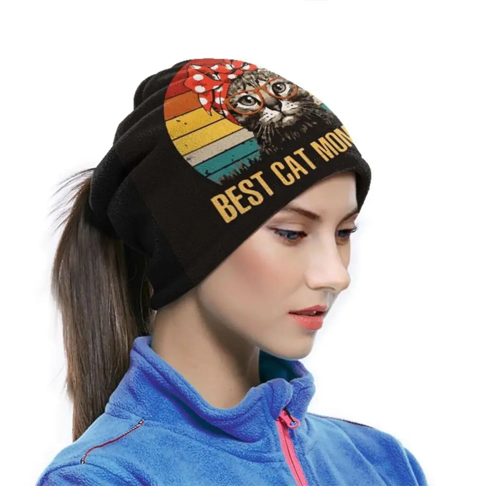 Best Cat Mom Ever , Gift Idea Bandana Scarf Mask Scarfs Neck Warmer Headwear Friend Wife Husband Lover Girlfriend Man Womens