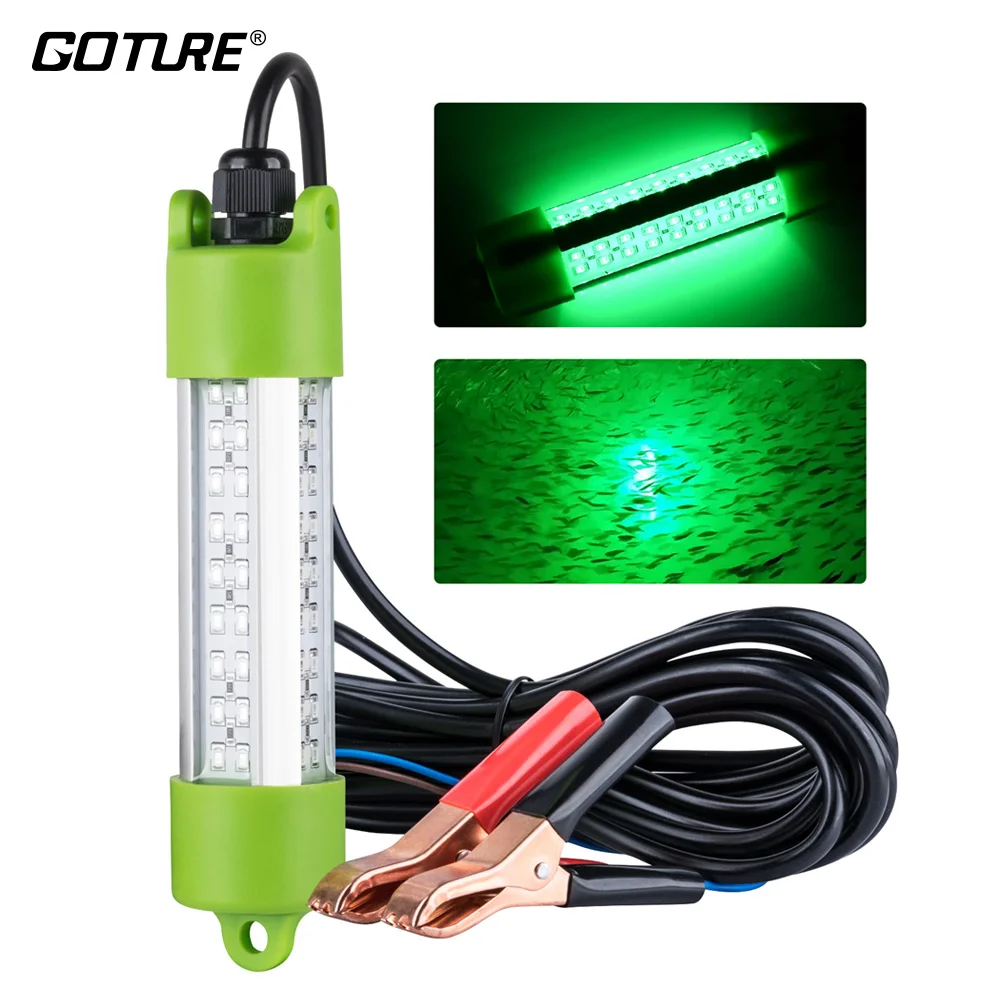 

Goture Underwater FIshing Lights IP68 LED Waterproof Lure Bait Lamp Night Lights with 5M Wire for Night Boat Fishing White Green