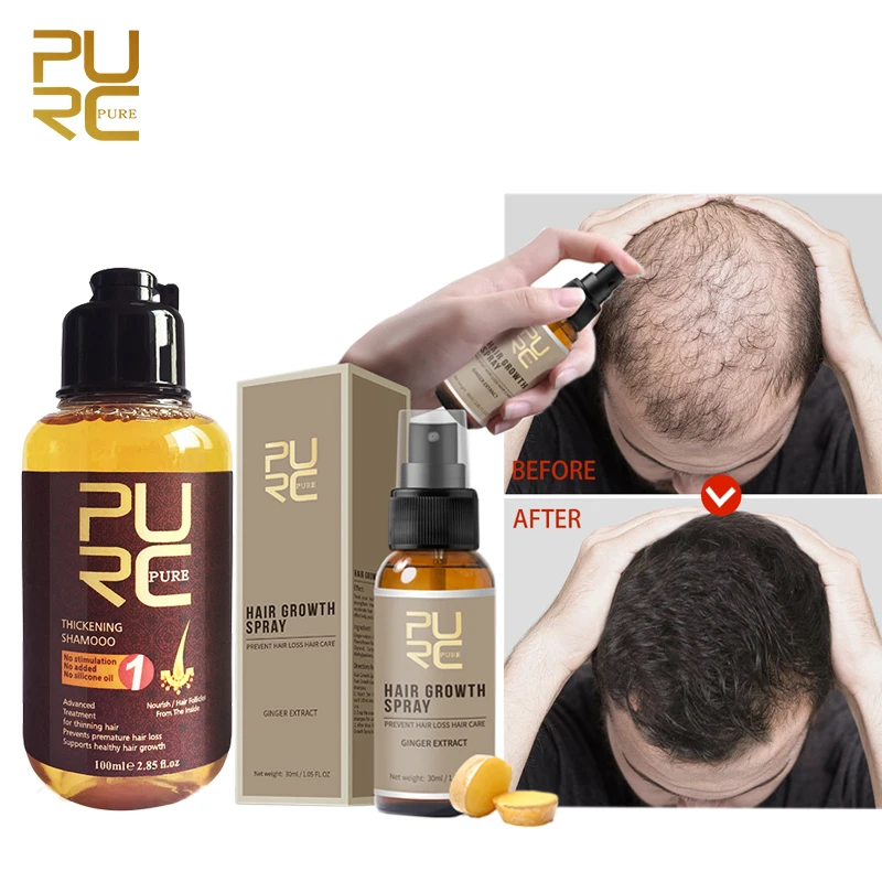 Purc Hair Growth Fast Grow Hair Loss Treatment Herbal Ginger Shampoo