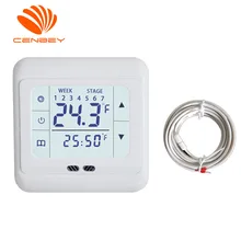 Комнатный термостат подпольный цифровой термостат с Датчик пола Сенсорный экран Смарт Отопление контроллер программируемый 16A