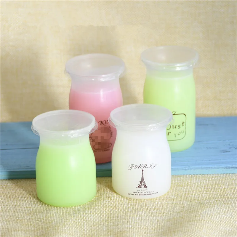 20pcs High quality baking pudding jelly dessert plastic cup 120ml 150ml small matte transparent creative yogurt cups with lids