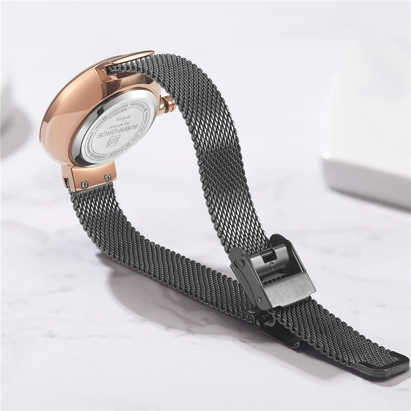 NAVIFORCE, модные женские часы, подарок для девочки, кварцевые наручные часы, женские часы с сетчатым ремешком, женские часы с 3D цветочным узором, часы для женщин