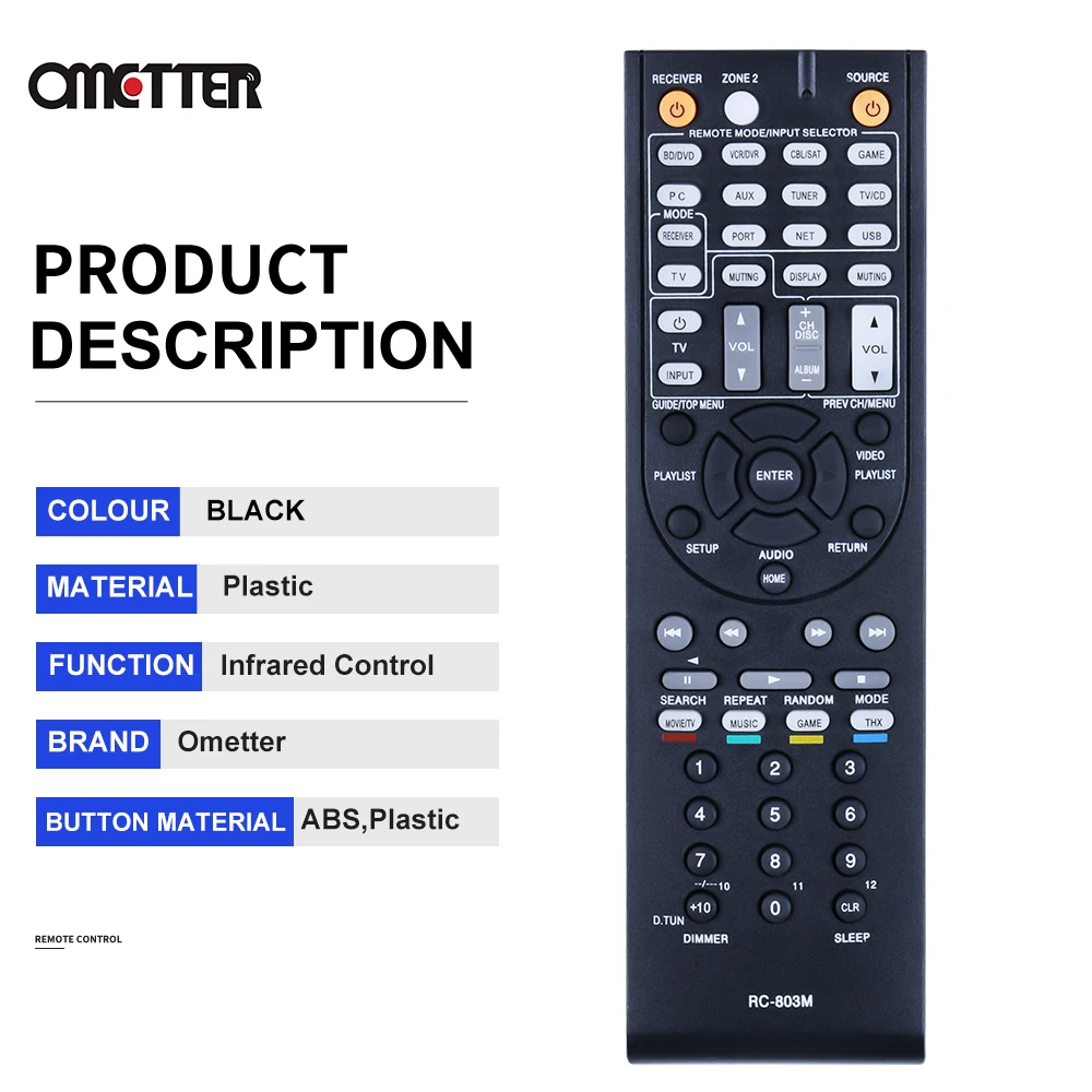 HCDZ - Telecomando di ricambio per ricevitore audio AV AV Onkyo RC-773M TX-NR535 TX-NR727 TX-NR737 A/V