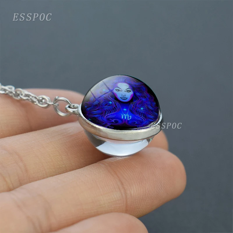 Новый модный двухсторонний стеклянный шар ювелирное изделие 12 знаков зодиака