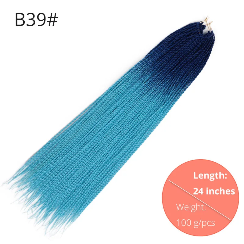 AISI BEAUTY Senegalese завивка, плетение волос плетеные косы Омбре 14 18 24 дюймов Синтетические пряди для наращивания волос черный коричневый для женщин - Цвет: B39