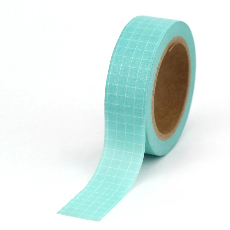 

NEW 10M Decor Kraft Paper Mint Green Grid Washi Tapes for Journaling Scrapbooking Tape Cute Office School Supplies