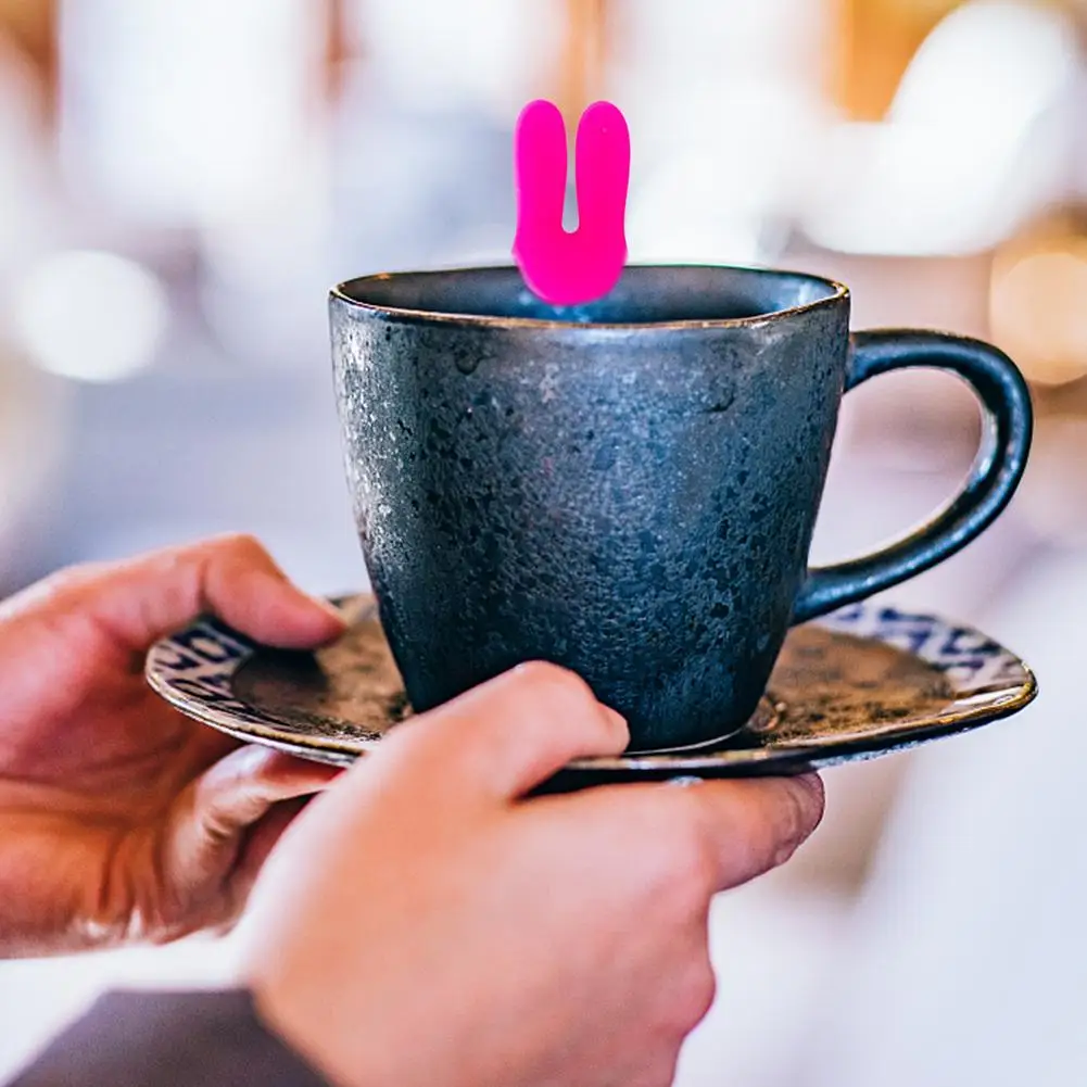 Silicone tea bag holder cute rabbit shape reusable clip
