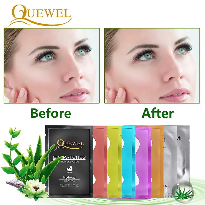 Quewel Eyelash Extension Practice Eye Patches Set Disposable Eye Gel Patch lashes Extension Eye Tape Cleaning Brush Makeup Tool