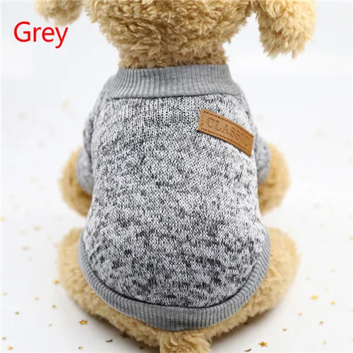 Grey Xs-2Xl Одежда для собак/кошек свитер с короткими Рукавами Летняя Весенняя хлопковая трикотажная футболка для собак Джемпер со щенком одежда для домашних животных - Цвет: Grey