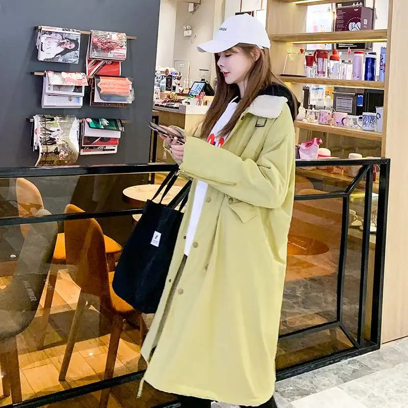 

INS Loose Cotton Coat Women's Mid-length 2019 New Winter Students Dongdaemun down Jacket BF Cotton Overcoat Thicken