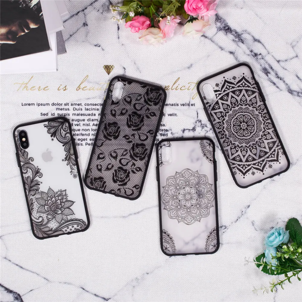 Роскошный приталенный Чехол для iPhone X XS MAX XR 6 6S 7 8 Plus 5 5S SE Мягкий Бампер кружева