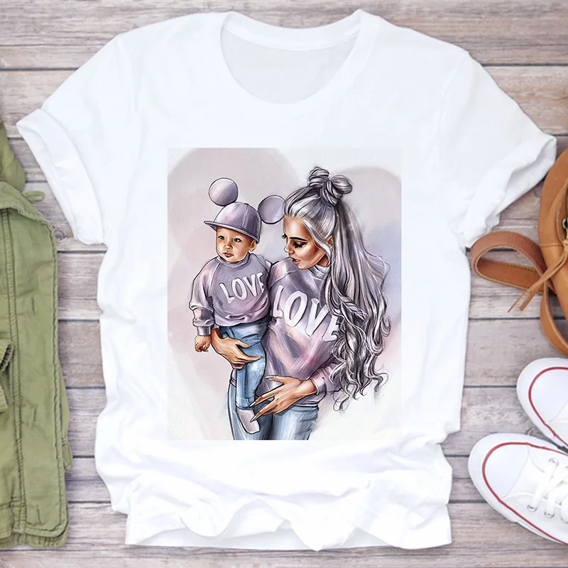 Super Mom yellow T shirt Women Mother's Love Print T-shirt Harajuku Mama TShirt Vogue Tops tee shirt Femme Vogue 2020 new Summer