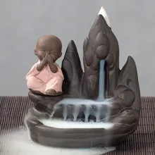 Керамический маленький монах курильница для благовоний горелка креативная подставка для ароматических палочек домашний декор Маленький Будда ладан водопад курильница