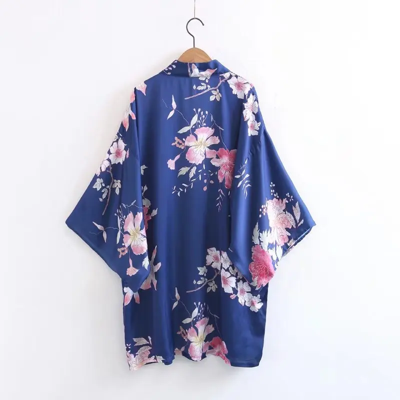 

2017 Western Style Spring And Summer WOMEN'S Dress New Style Blue Kimono Jacket