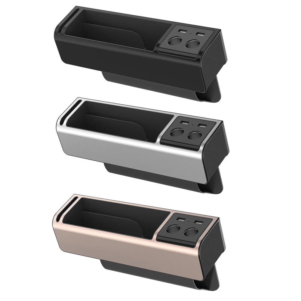 Car Storage Case Pocket with Wireless USB Charger Car Seat Storage Charging Station Box Anti-slip Organizer Automotive Interior