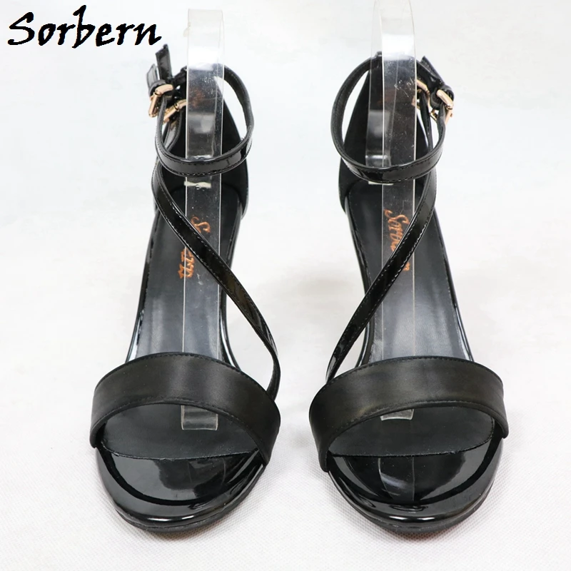 Sorbern/черные женские босоножки женская обувь на высоком каблуке Zapatos Mujer Chinelos Feminino