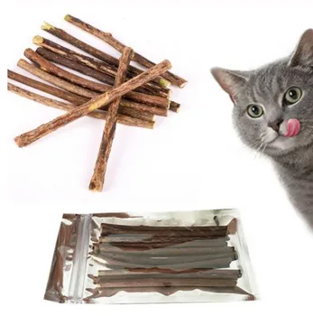 

10pcs / Lot Pure Natural Catnip Pet Cat Toy Molar Teeth Cleaning Teeth Silvervine Cat Snack Bar Pet Supplies Toothpaste Branches