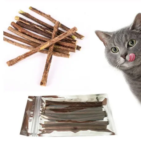 10pcs / Lot Pure Natural Catnip Pet Cat Toy Molar Teeth Cleaning Teeth Silvervine Cat Snack Bar Pet Supplies Toothpaste Branches