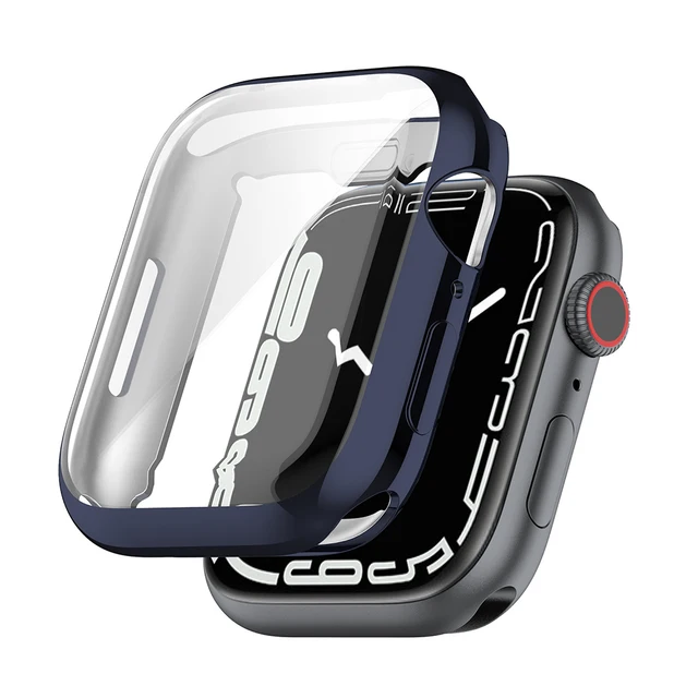 Full Protective Case for Apple Watch Series 7 41mm45mm 654321 Soft Cover Bumper Screen Protector for iWatch Series 7 Accessories Midnight Blue