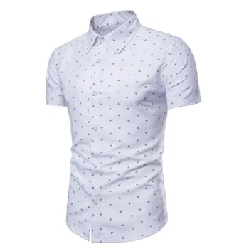 

MODA VELOCE Hawaiian Men Stripe Short Sleeve Button Down Beach Shirts For Men